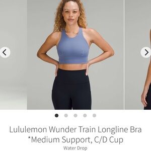lululemon athletica Wunder Train Longline Bra — Water Drop Blue